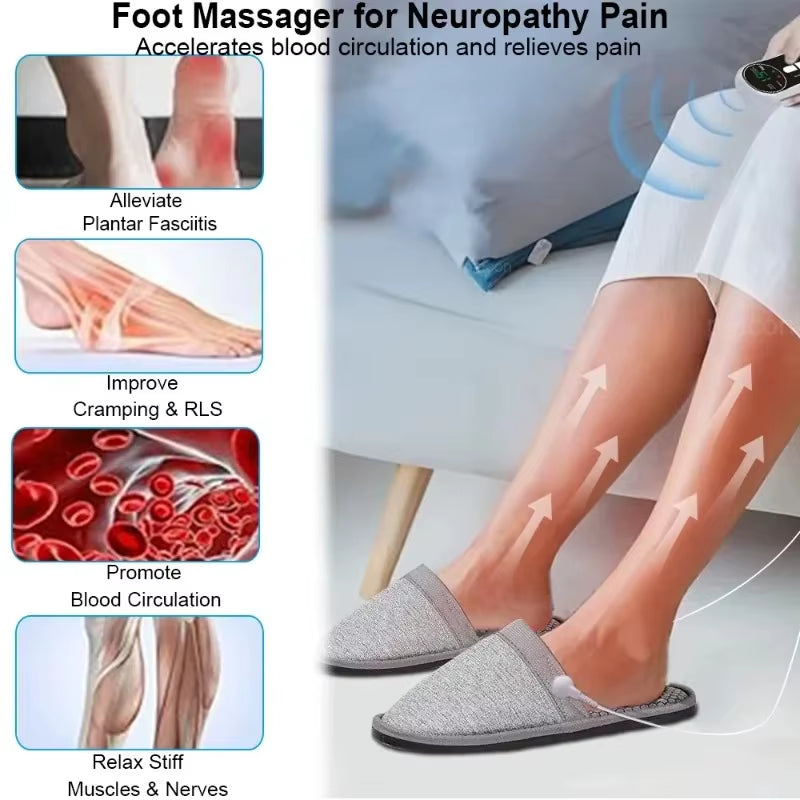 Acupressure Stimulation Electric EMS Foot Massage Shoes Electrode Microcurrent Physioherapy Massage Slipper EMS Foot Massage