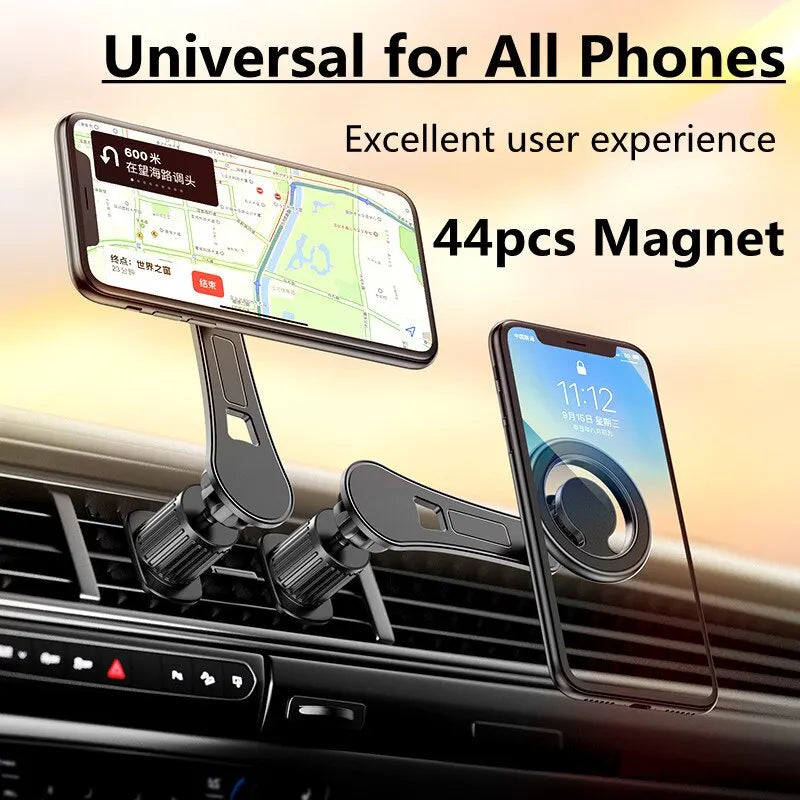 Magnetic Car Phone Holder Stand Magnet Cell Mobile Support Mount GPS Bracket in Car for Macsafe Iphone 15 14 13 Samsung Xiaomi