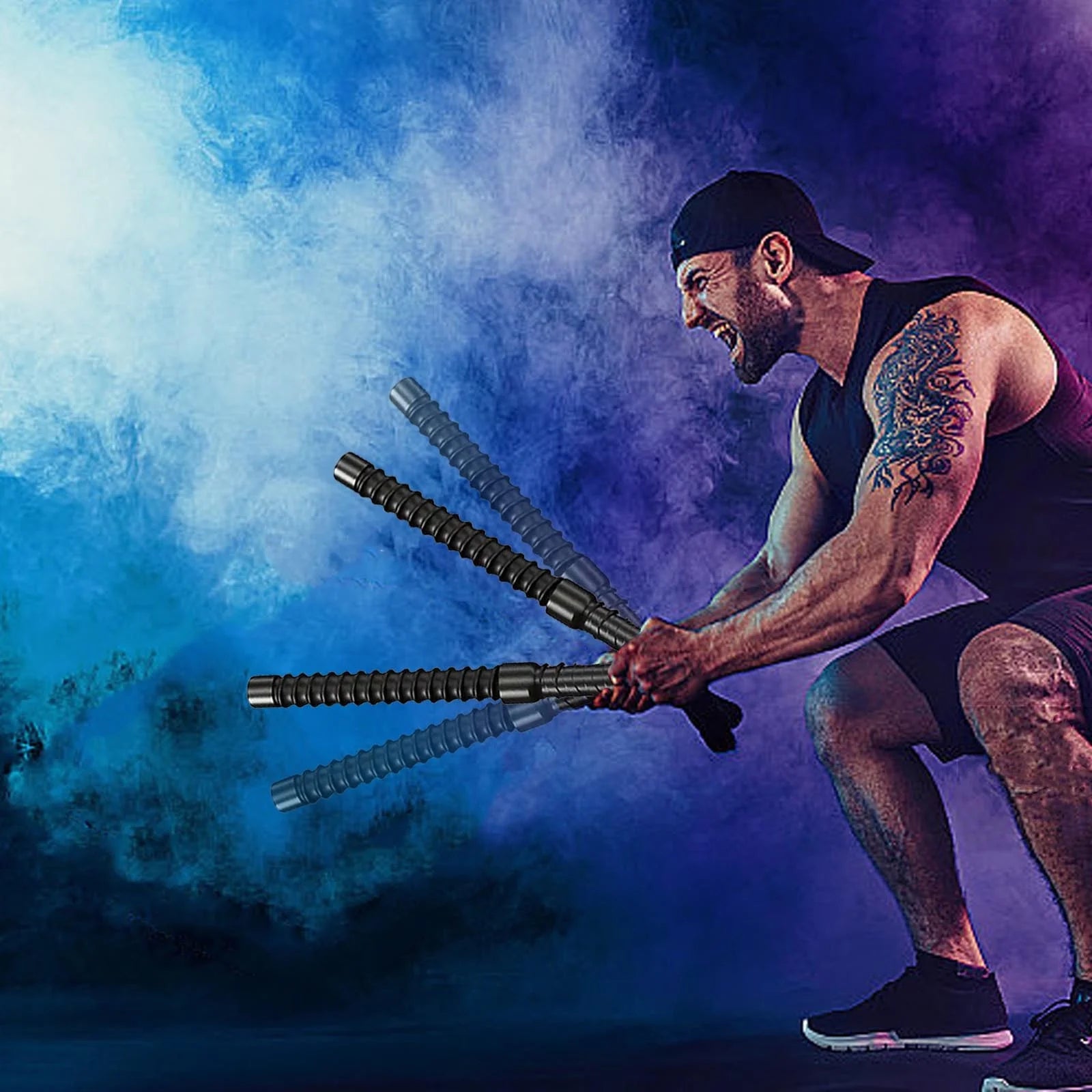 Cordless Battle Rope for Home Gym Fitness Strength Training Physical Exercise and Muscle Building Needs