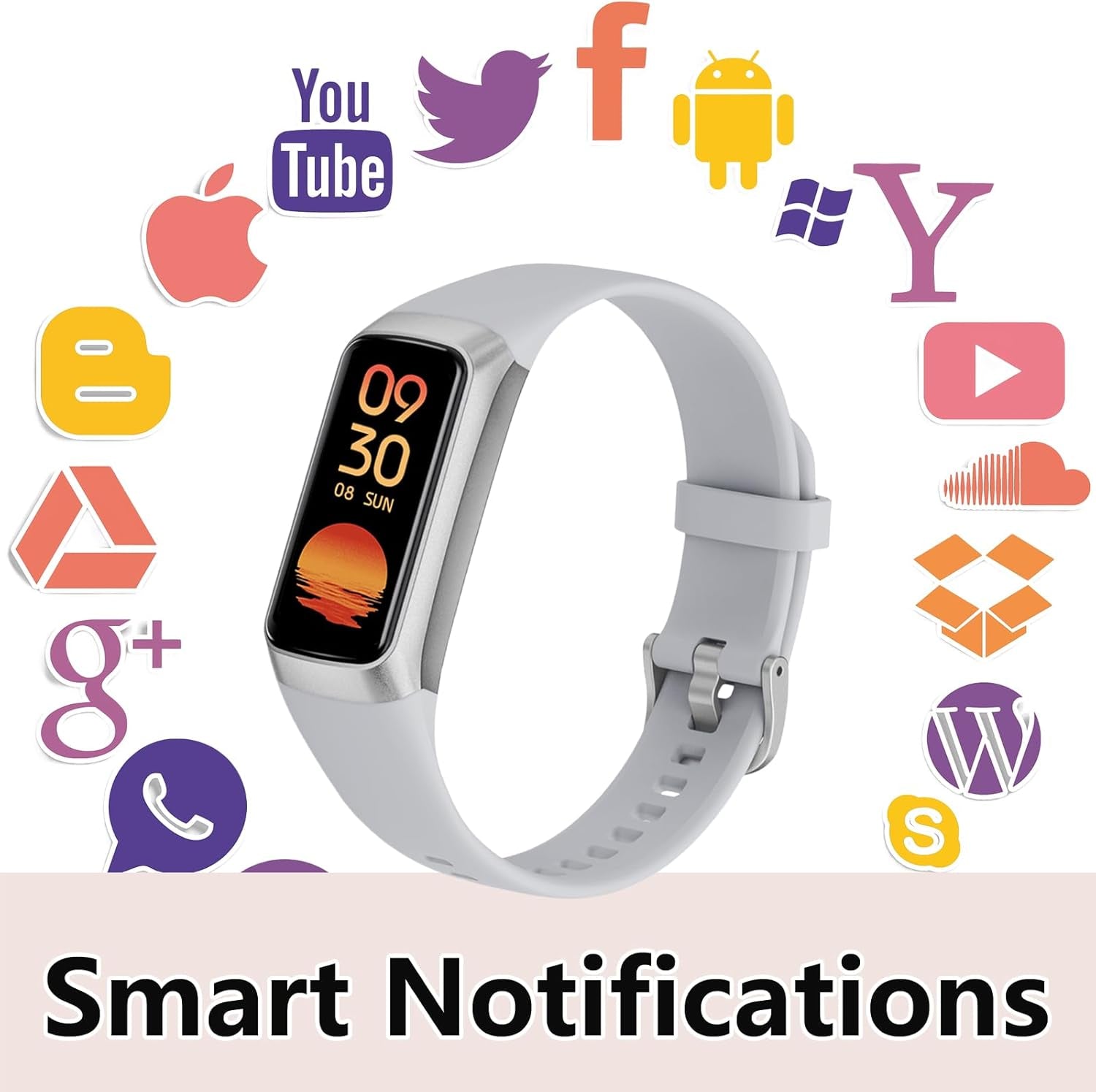 Fitness Tracker with Heart Rate Monitor, 1.1" AMOLED Screen Smart Watch, Activity Tracker, Pedometer, Sports Bracelet with Calorie Counter, Sleep Monitor, 5ATM Waterproof for Women Men