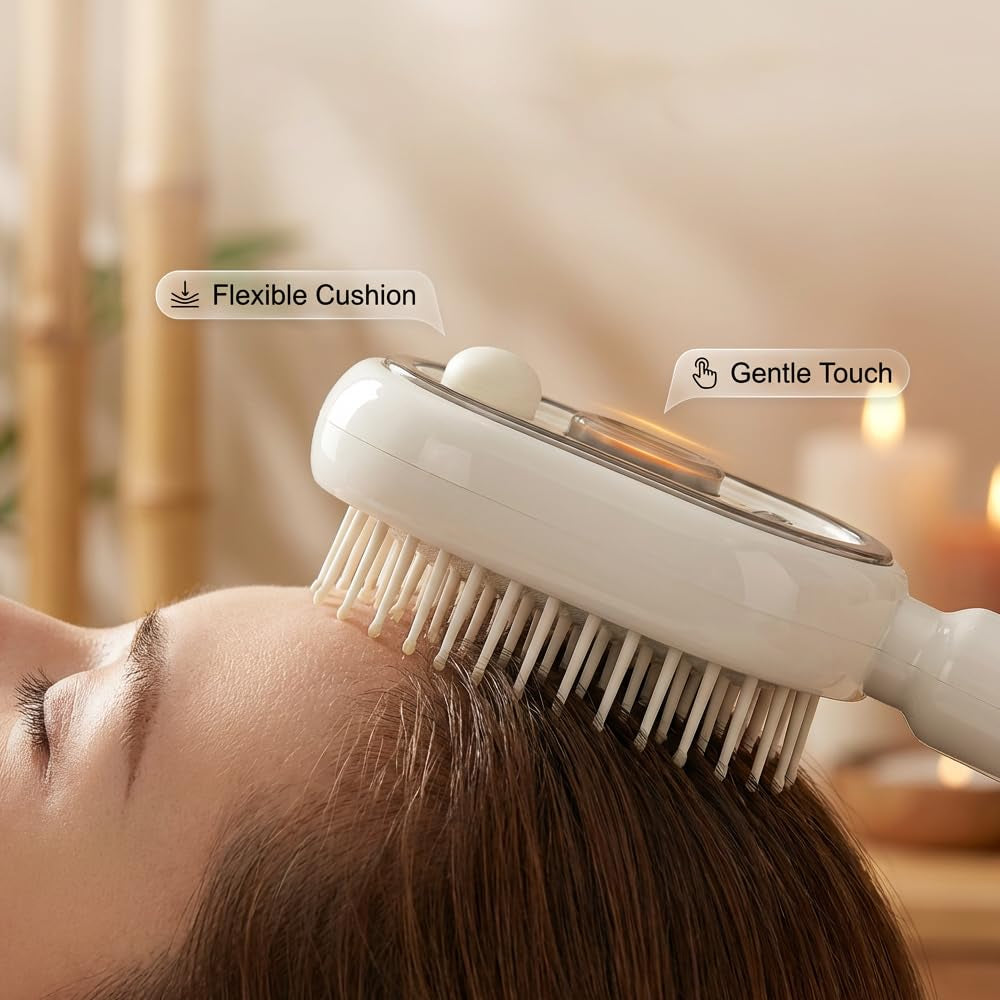 Electric Steam Brush for Hair, 2026 New Electric Spray Air Cushion Massage Comb, Rechargeable Water Spray Hair Brush, Detangling & Anti-Static Hair Brush, Reduce Frizz, Smooth & Nourish (Pink)