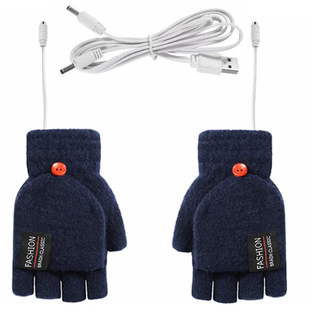 Electric Heating Gloves Hand Warmer Gloves Heater Rechargeable USB Reusable Laptop Suitable for Sports Skiing Winter Warm Gloves