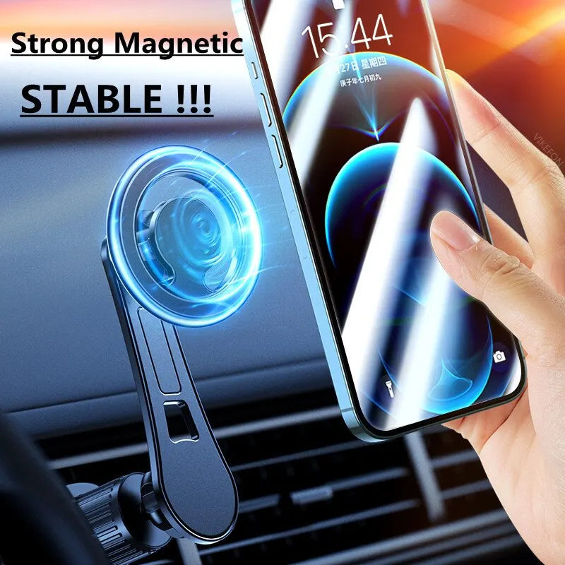 Magnetic Car Phone Holder Stand Magnet Cell Mobile Support Mount GPS Bracket in Car for Macsafe Iphone 15 14 13 Samsung Xiaomi