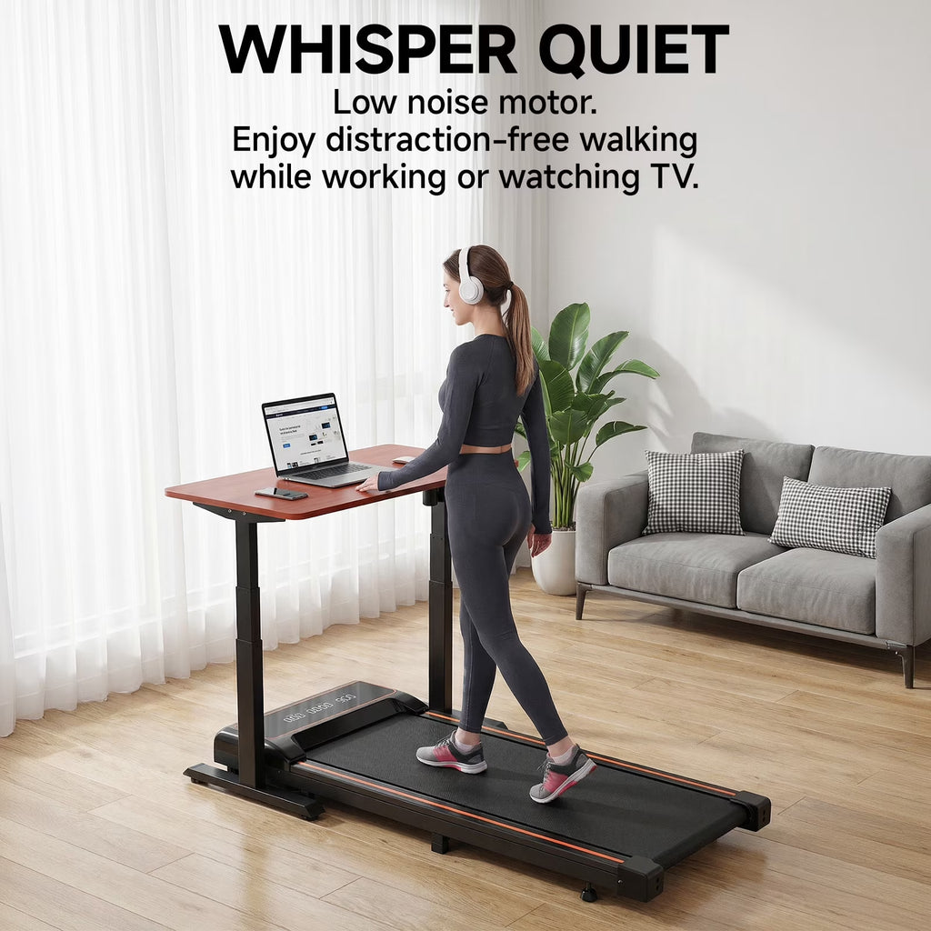 Walking Pad Treadmill Portable under Desk Quiet Adjustable Speed for Home Office,Black