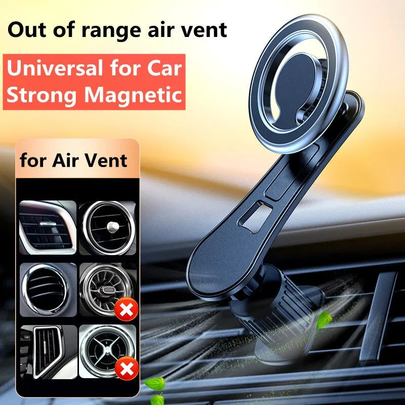 Magnetic Car Phone Holder Stand Magnet Cell Mobile Support Mount GPS Bracket in Car for Macsafe Iphone 15 14 13 Samsung Xiaomi