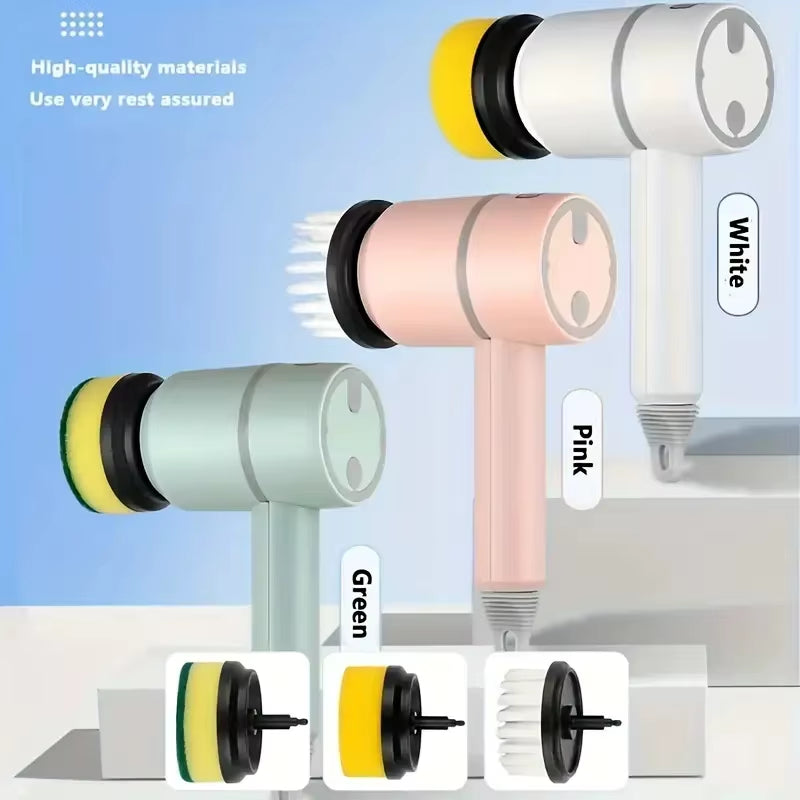 1Pc Electric Spin Scrubber, Electric Cleaning Brush 3-In-1 Handheld Kitchen Cleaner Cordless Spin Scrubber, Power Scrubber Bathr