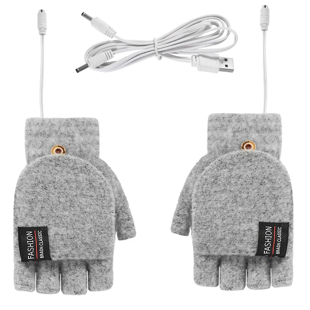 Electric Heating Gloves Hand Warmer Gloves Heater Rechargeable USB Reusable Laptop Suitable for Sports Skiing Winter Warm Gloves