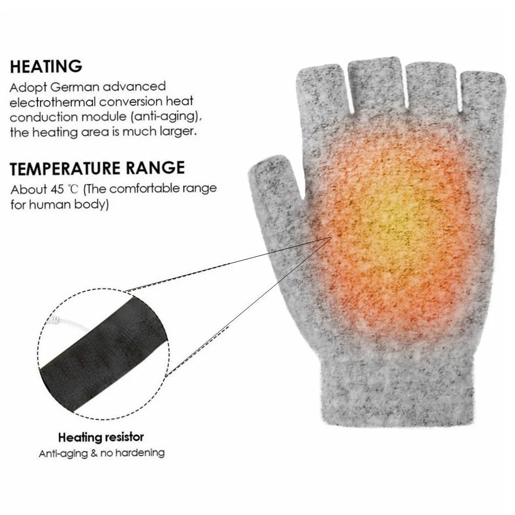 Electric Heating Gloves Hand Warmer Gloves Heater Rechargeable USB Reusable Laptop Suitable for Sports Skiing Winter Warm Gloves