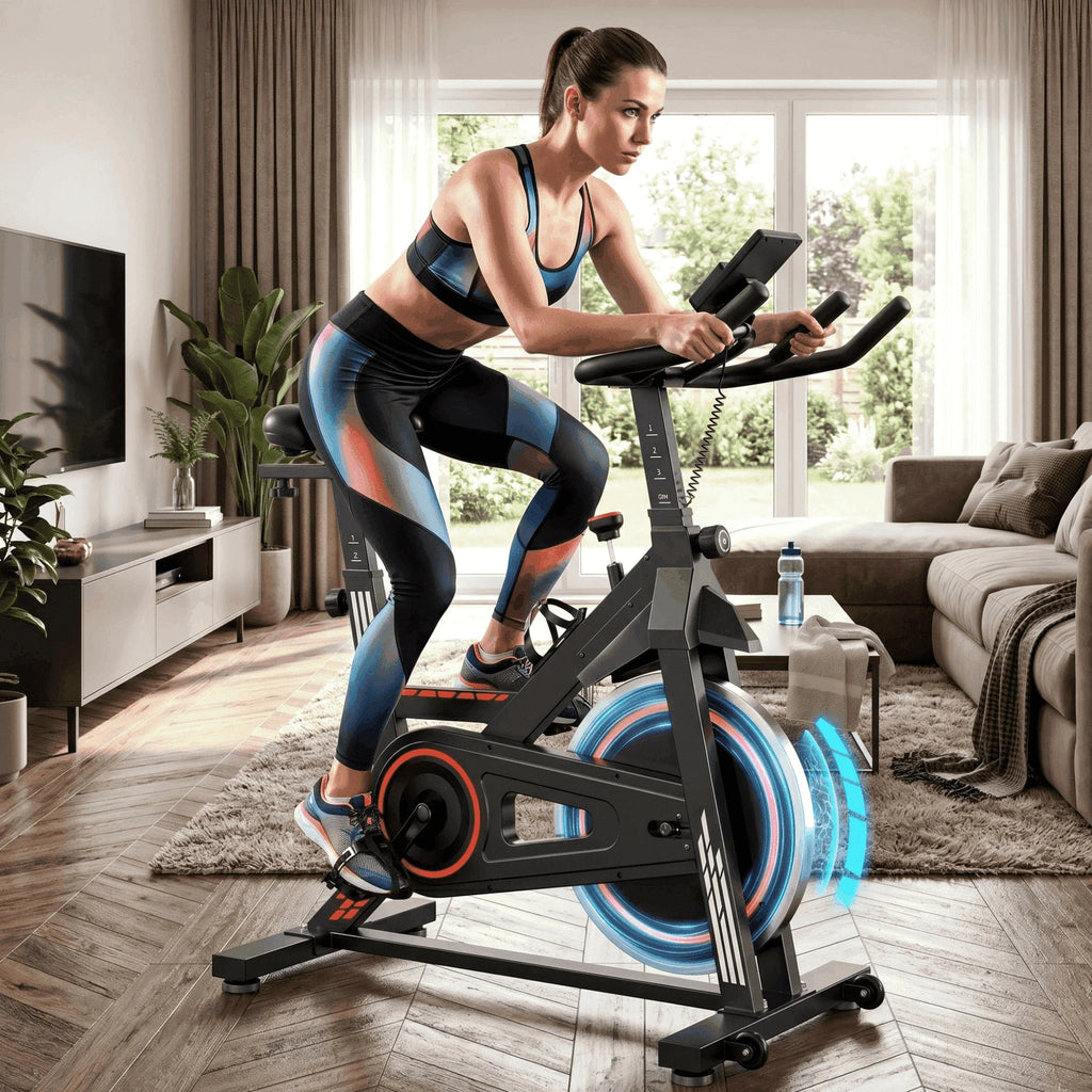 Exercise Bike Indoor Cycling Bike with 300Lbs Big Seat Cushion for Home Cardio Leg Workout