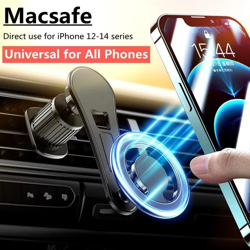 Magnetic Car Phone Holder Stand Magnet Cell Mobile Support Mount GPS Bracket in Car for Macsafe Iphone 15 14 13 Samsung Xiaomi