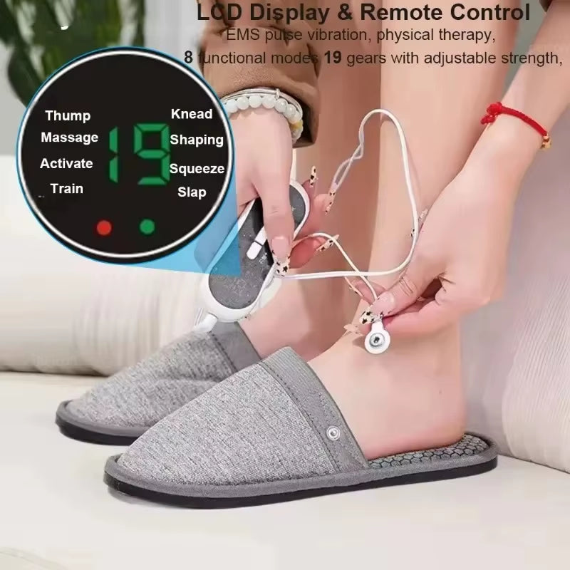Acupressure Stimulation Electric EMS Foot Massage Shoes Electrode Microcurrent Physioherapy Massage Slipper EMS Foot Massage